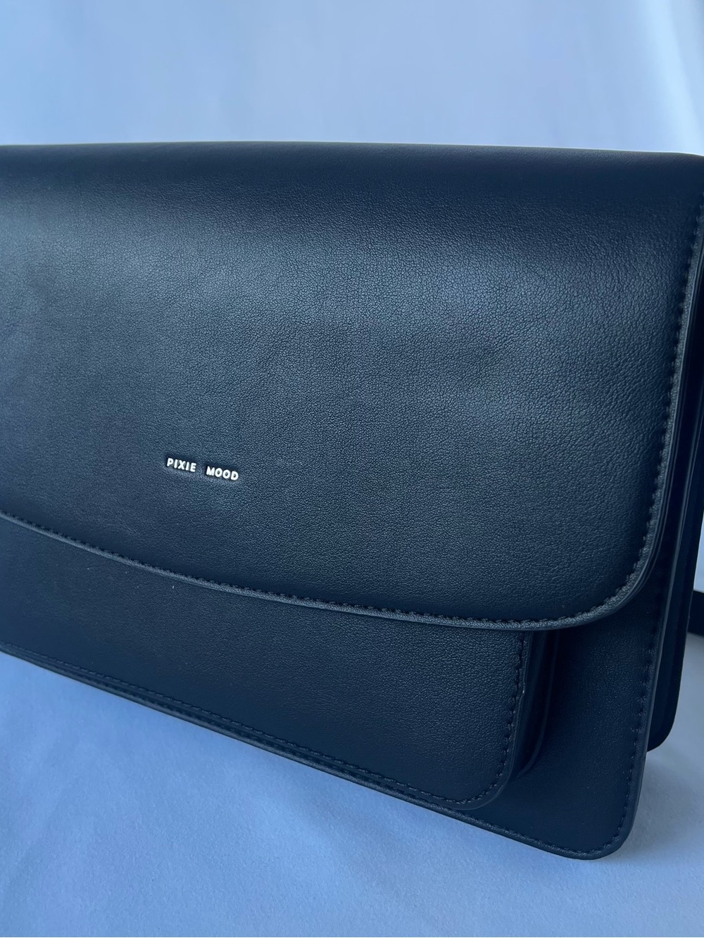 Pixie Mood Black Vegan Leather Messenger Bag